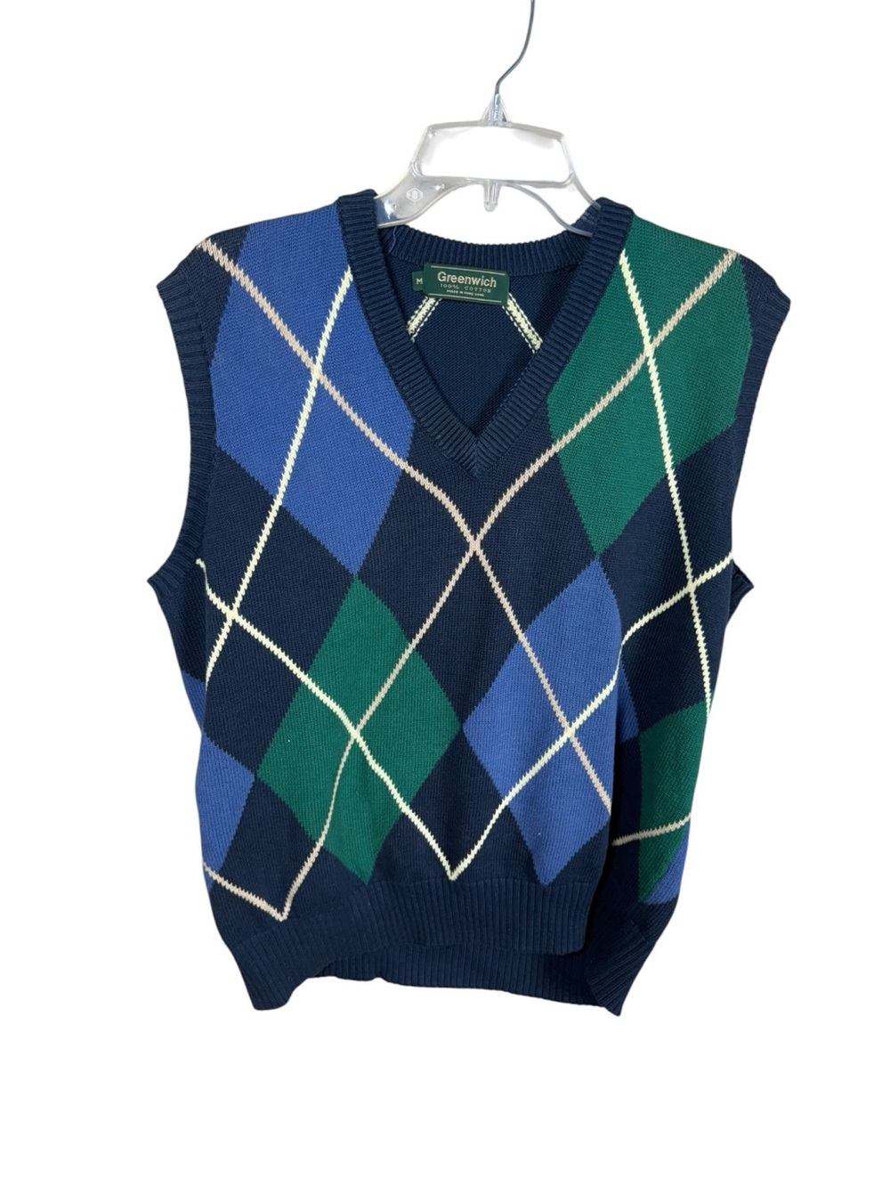 Men's Greenwich Argyle V-Neck Sweater Vest